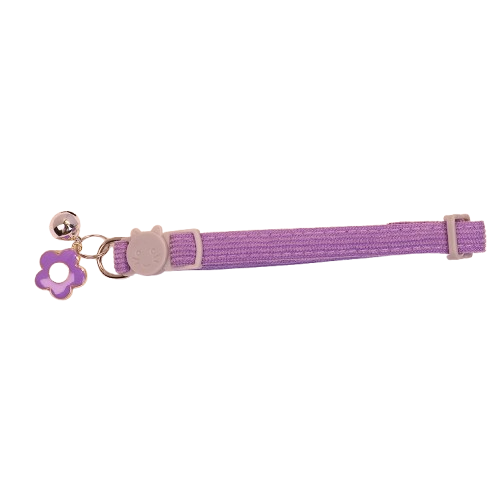 Mokka - Collier pour chat floral avec clochette et fermeture de sécurité