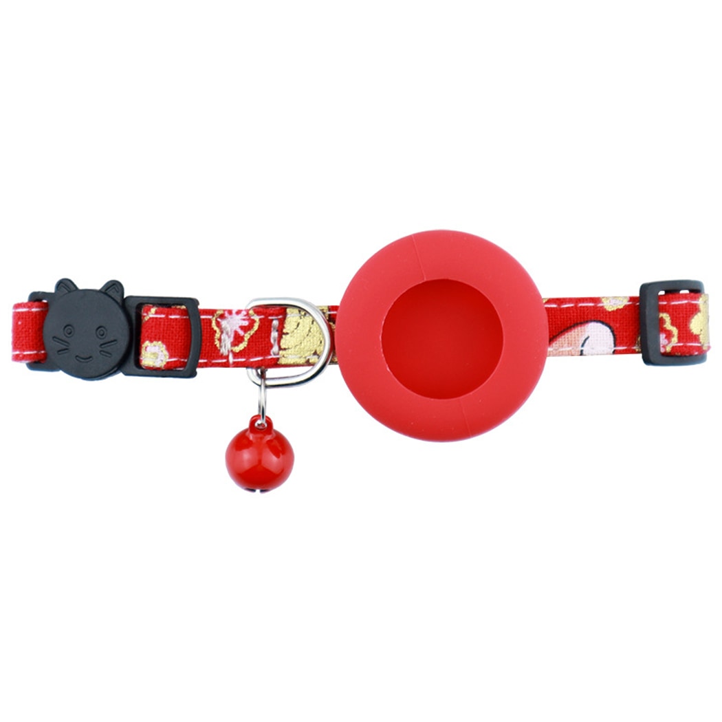 Mokka - Collier pour chat avec boucle de sécurité et porte-AirTag au motif floral